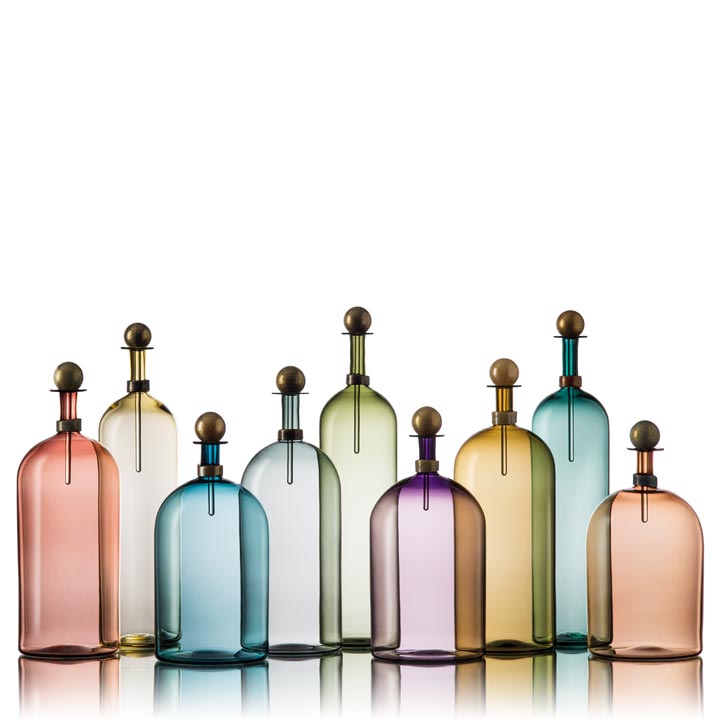 image of smoky colored glass bottles
