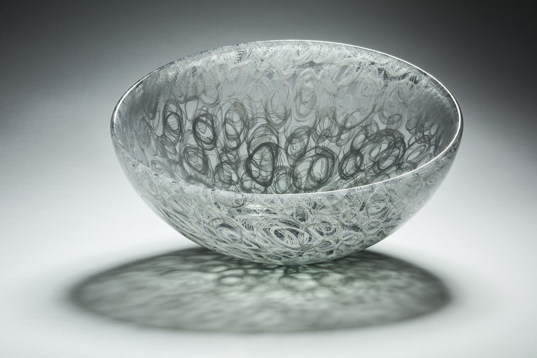  Michael Schunke & Josie Gluck, handblown glass pattern sculpture vessel, vetrovero.com