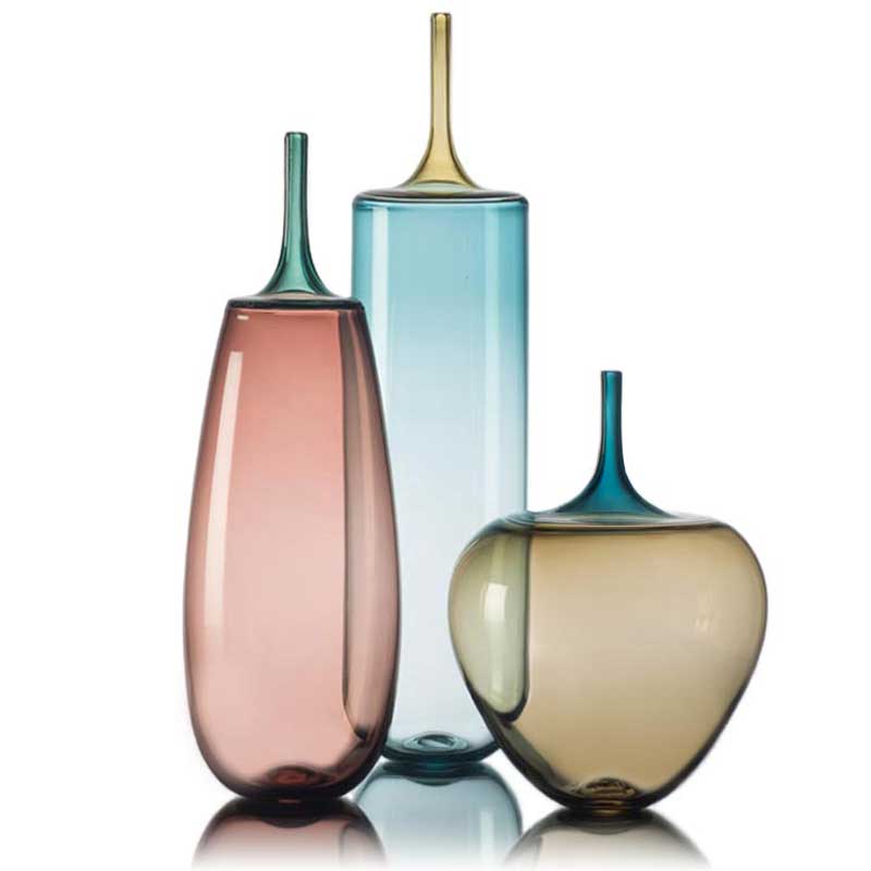 contemporary needlenose handblown vases