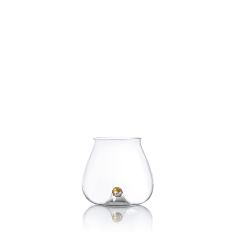 HandBlown glass stemless wine glass